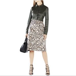 BCBG Maxazria Margaux Faux Fur Pencil Skirt Size 6